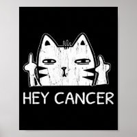 Hey Cancer F U Funny Cat Middle Finger Cancer