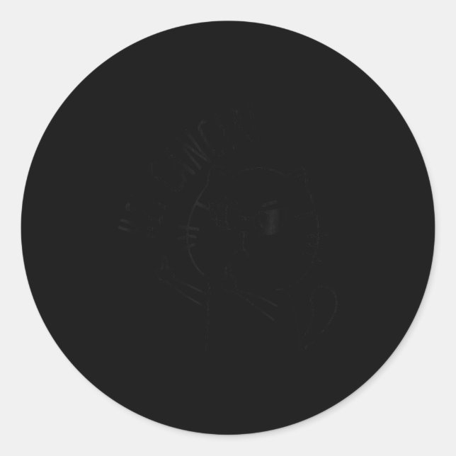 Hey Cancer F U, Funny Cat Middle Finger, For Cance Classic Round Sticker (Front)