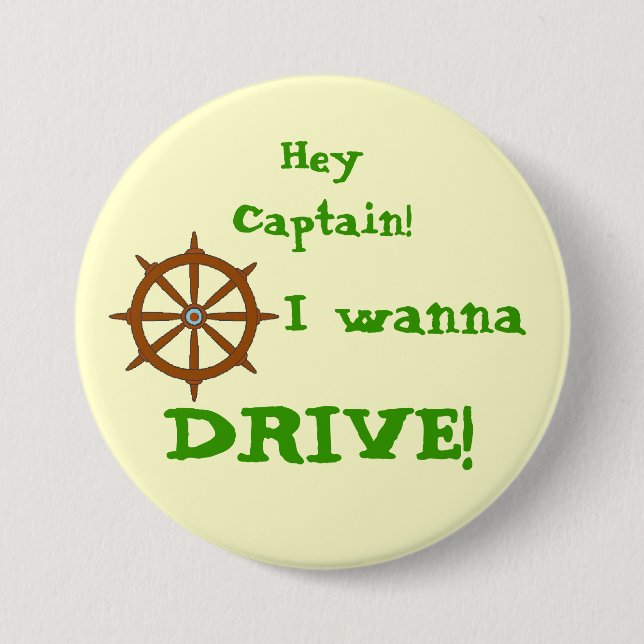 Hey Captain Yellow 7.5 Cm Round Badge (Front)