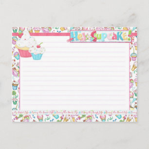 Hey Cupcake Living the Sweet Life Recipe Postcard