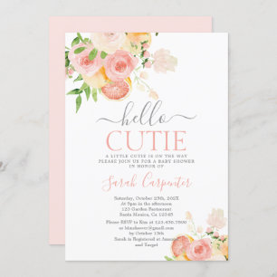 Hey Cutie Citrus Baby Shower Girl Invitation