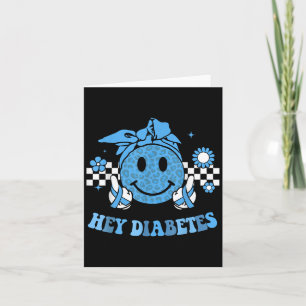 Hey Diabetes Diabetes Awareness Retro Leopard Smil Card