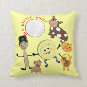 Hey Diddle Diddle Cute Nursery Rhyme Theme Cushion