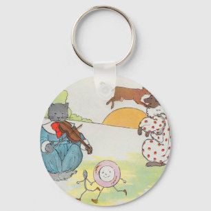 Hey, diddle, diddle!  The cat and the fiddle Key Ring