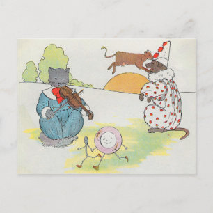 Hey Diddle Diddle The Cat and the Fiddle Rhyme Postcard