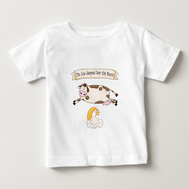 Hey Diddle Diddle, The Cow Jumped Over The Moon Baby T-Shirt (Front)