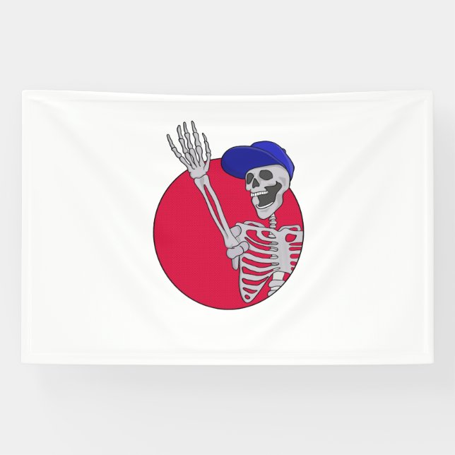 Hey Friends Cool and Funny Skeleton Banner (Horizontal)