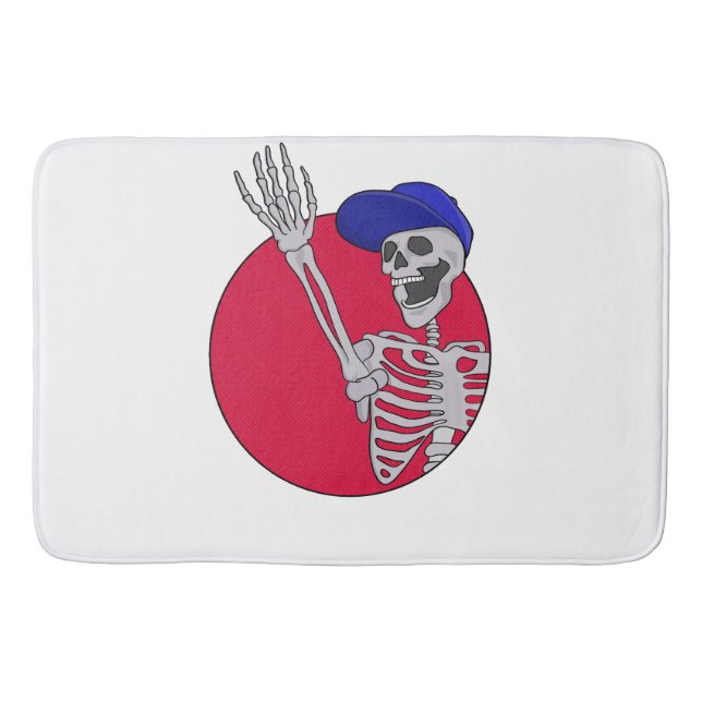 Hey Friends Cool and Funny Skeleton Bath Mat (Front)