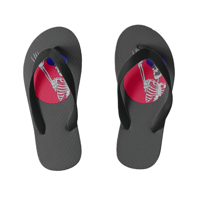 Hey Friends Cool and Funny Skeleton Kid's Thongs (Footbed)
