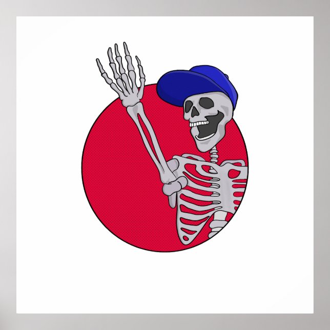 Hey Friends Cool and Funny Skeleton Poster (Front)