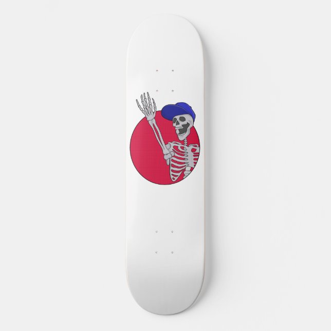 Hey Friends Cool and Funny Skeleton Skateboard (Front)