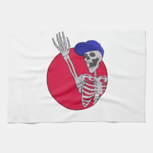 Hey Friends Cool and Funny Skeleton Tea Towel