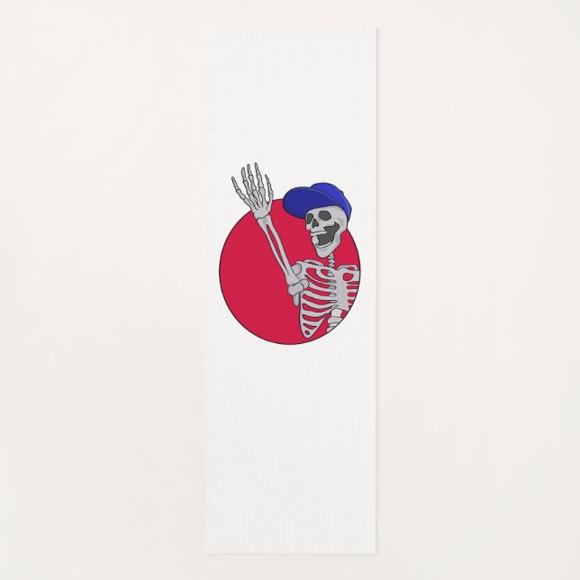 Hey Friends Cool and Funny Skeleton Yoga Mat (Front)