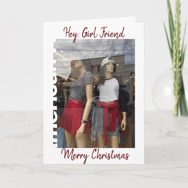 HEY GIRL FRIEND-IT'S YOUR BIRTHDAY (LET'S SHOP) HOLIDAY CARD (Front)