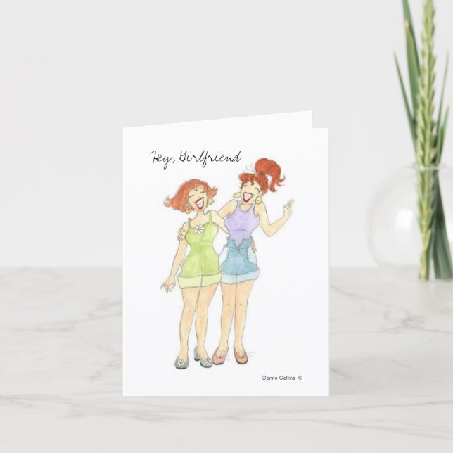 Hey, Girlfriend note card (Front)