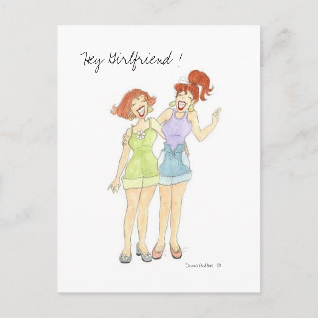 Hey Girlfriend Postcard (Front)
