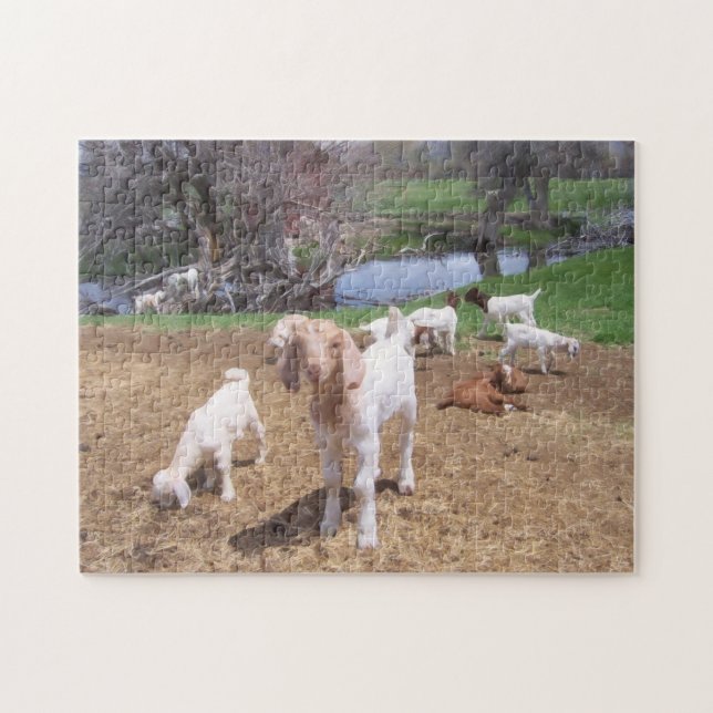 Hey Goat Kids Jigsaw Puzzle (Horizontal)