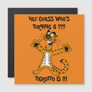 HEY GUESS WHO'S TURNING 6 MAGNETIC CARD