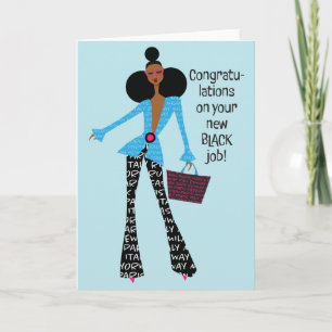 Hey Gurl Hey - New Black Job Thank You Card