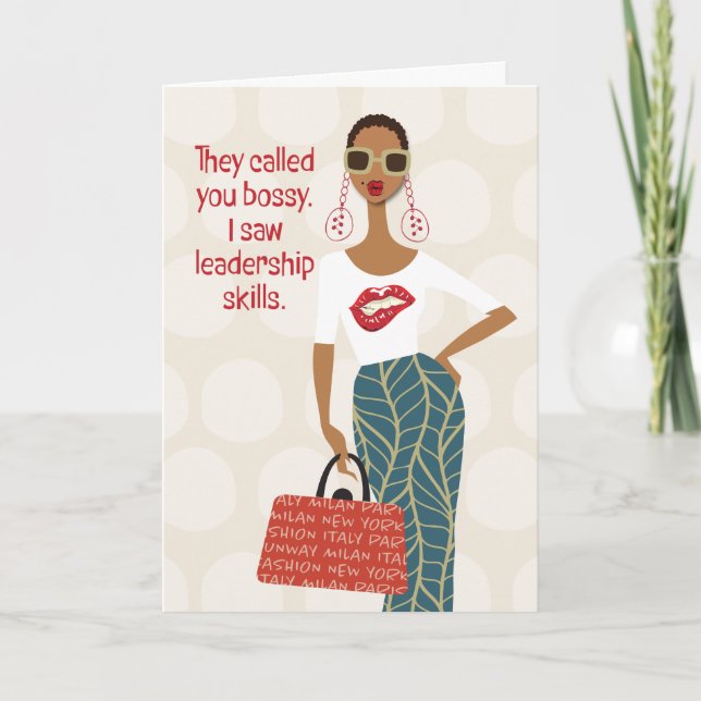 Hey Gurl Hey - They called you bossy Thank You Card (Front)