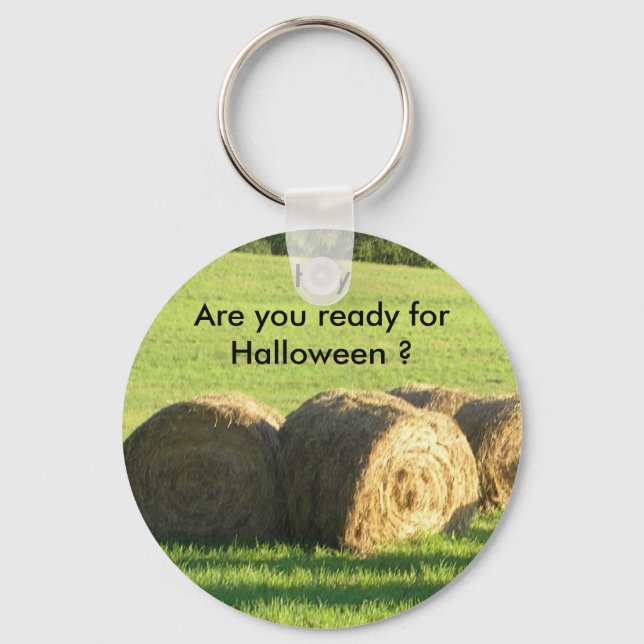 Hey Hay Ready for Halloween?  Key Chain (Front)