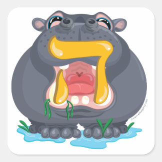 Hey Hebrew Aleph Bet (Alphabet) Hippo Sticker