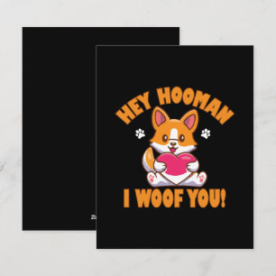 Hey Hooman I Woof You Holiday Card