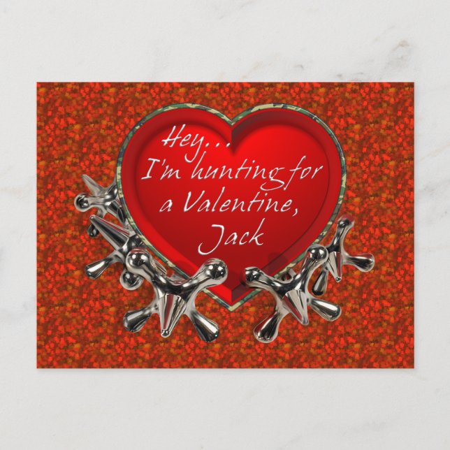 Hey...I'm Hunting For A Valentine, Jack Holiday Postcard (Front)