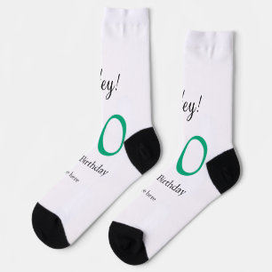 Hey it's 30th birthday green black bold letter nam socks