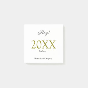 Hey it's new year add year gold black simple. Mini Post-it Notes
