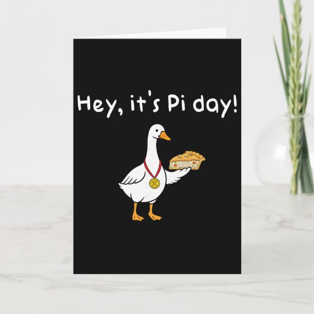 Hey It's Pi Day Silly Goose Pi Day Chicken Pi Pot  Card (Front)