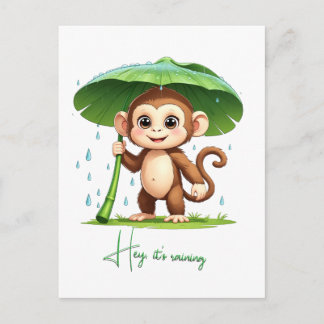 Hey' It's Raining Postcard