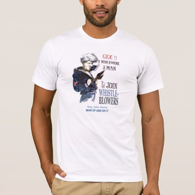 Hey, John Kerry!  Man Up and Do It! T-Shirt (Front)