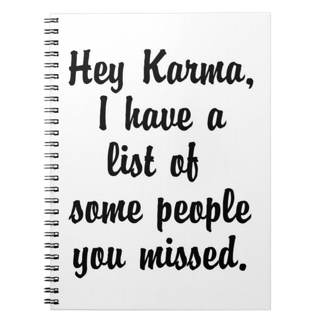Hey Karma… Notebook (Front)