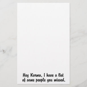 Hey Karma… Stationery