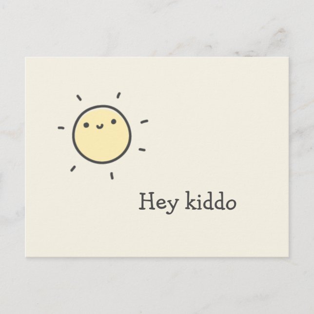 Hey kiddo - Cute Sun Postcard (Front)