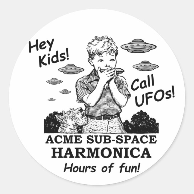 Hey Kids! Call UFOs! Classic Round Sticker (Front)