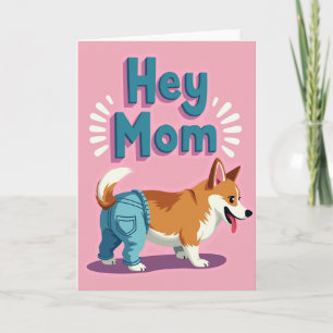 Hey Mum Happy Dog Pattern Card