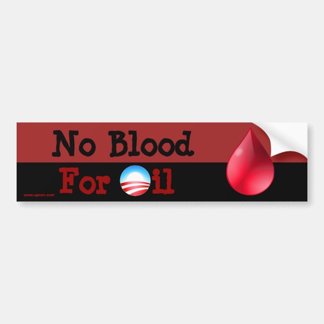 Hey Obama - No Blood For Oil Bumper Sticker (Front)