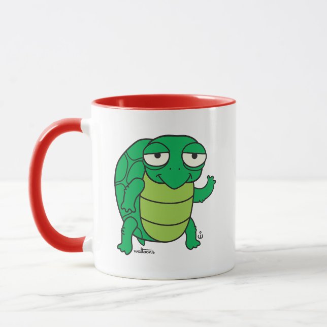 Hey Pal! Cartoon Turtle Coffee Mug (Left)