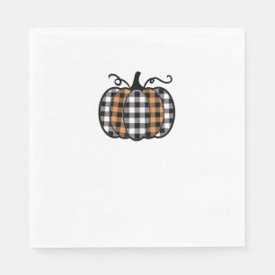 Hey Pumpkin Buffalo Plaid for Fall Autumn Thanksgi Napkin