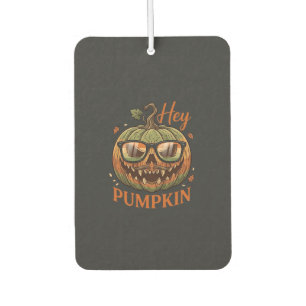 Hey Pumpkin Halloween Jack Lantern Glasses Mustach Car Air Freshener