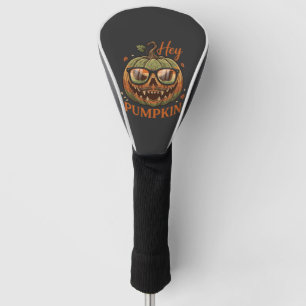 Hey Pumpkin Halloween Jack Lantern Glasses Mustach Golf Head Cover
