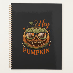 Hey Pumpkin Halloween Jack Lantern Glasses Mustach Planner