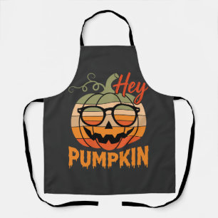 Hey Pumpkin Retro Halloween Sunglasses Apron
