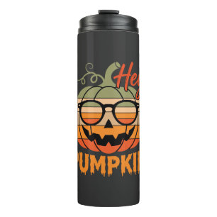 Hey Pumpkin Retro Halloween Sunglasses Thermal Tumbler