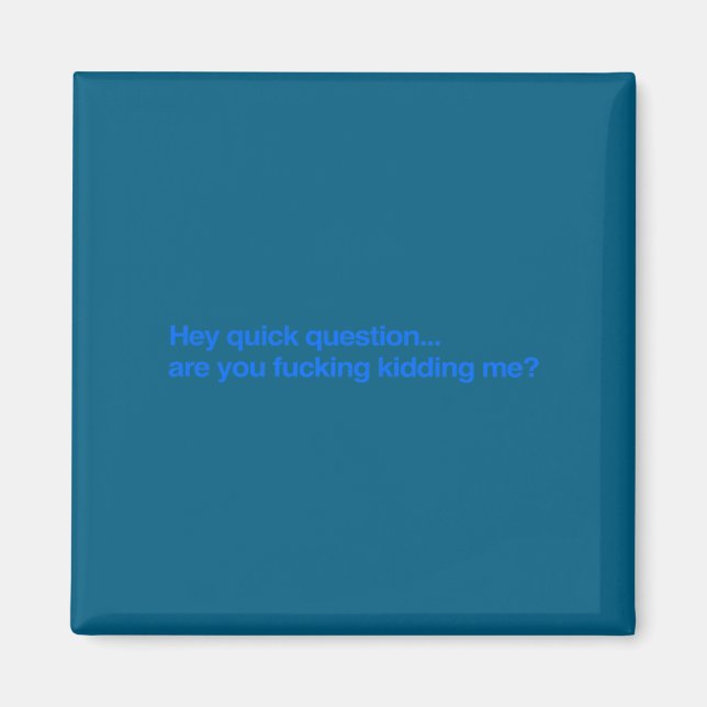 Hey Quick Question Are You Fcking Kidding Me Funny Magnet (Front)