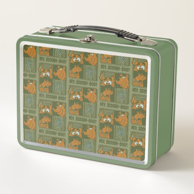 Hey Scooby-Doo Tribal Square Graphic Metal Lunch Box (Front)