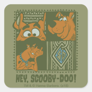 Hey Scooby-Doo Tribal Square Graphic Sticker