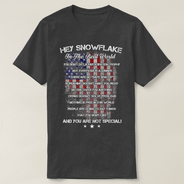 Hey Snowflake In The Real World Veteran Military  T-Shirt (Design Front)
